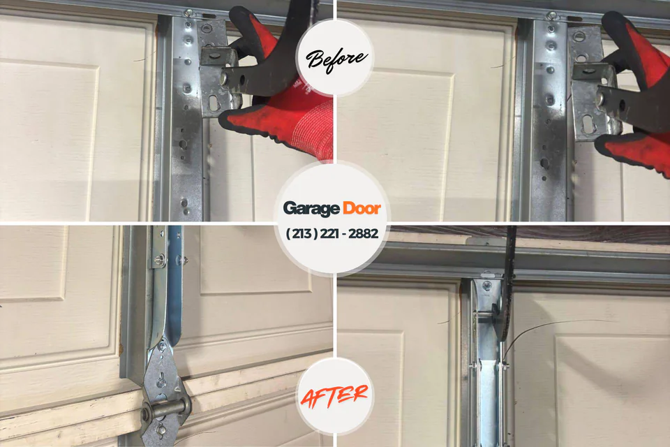 Before and after: garage door repair Carson, WA